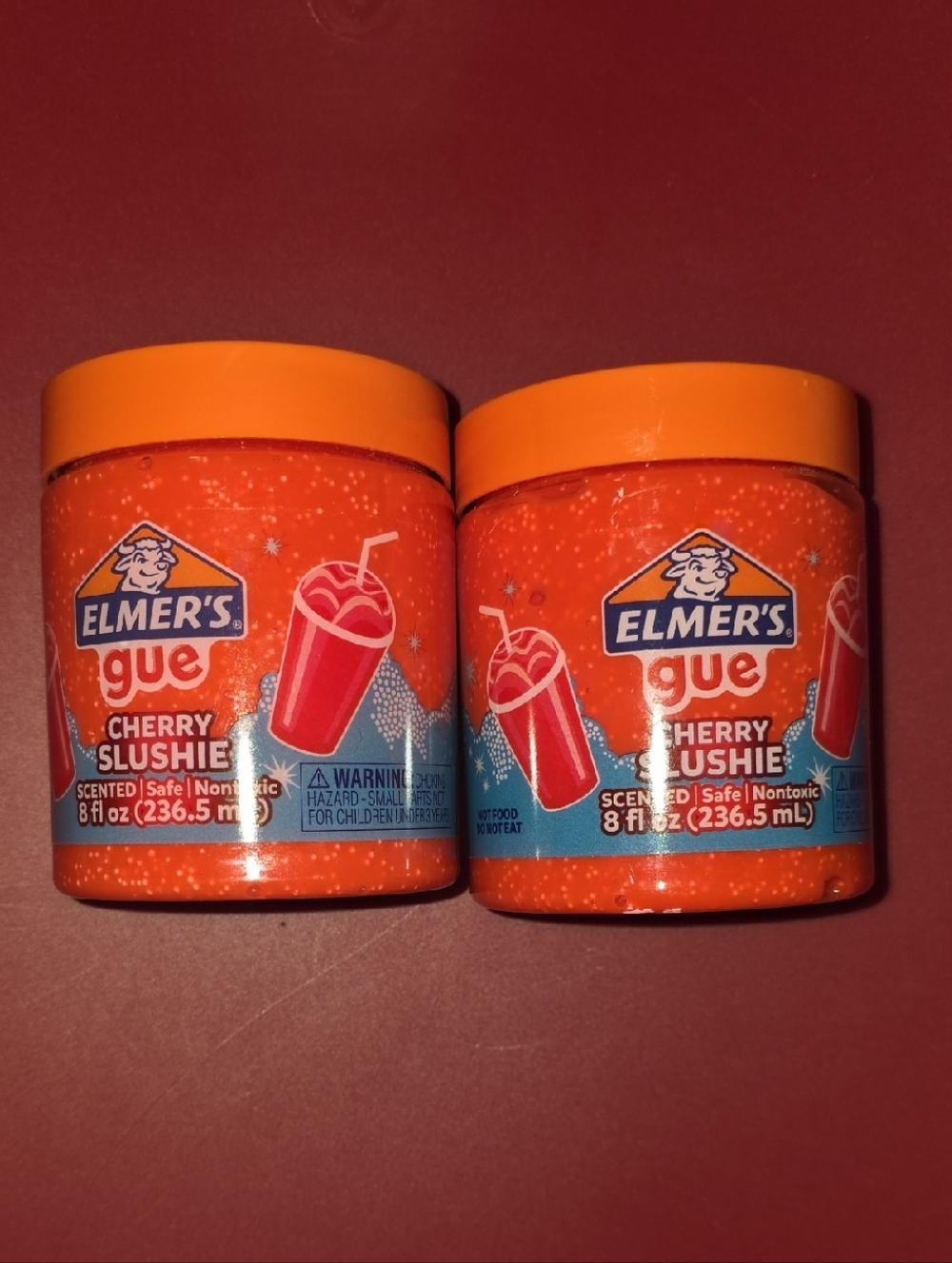 Elmer's Gue Cherry Slushie Premade Slime 8oz- 2pk